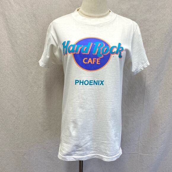 Vintage 90s Hard Rock Cafe Short Sleeve Tee Size Small 100% cotton neon graphic - Picture 4 of 14